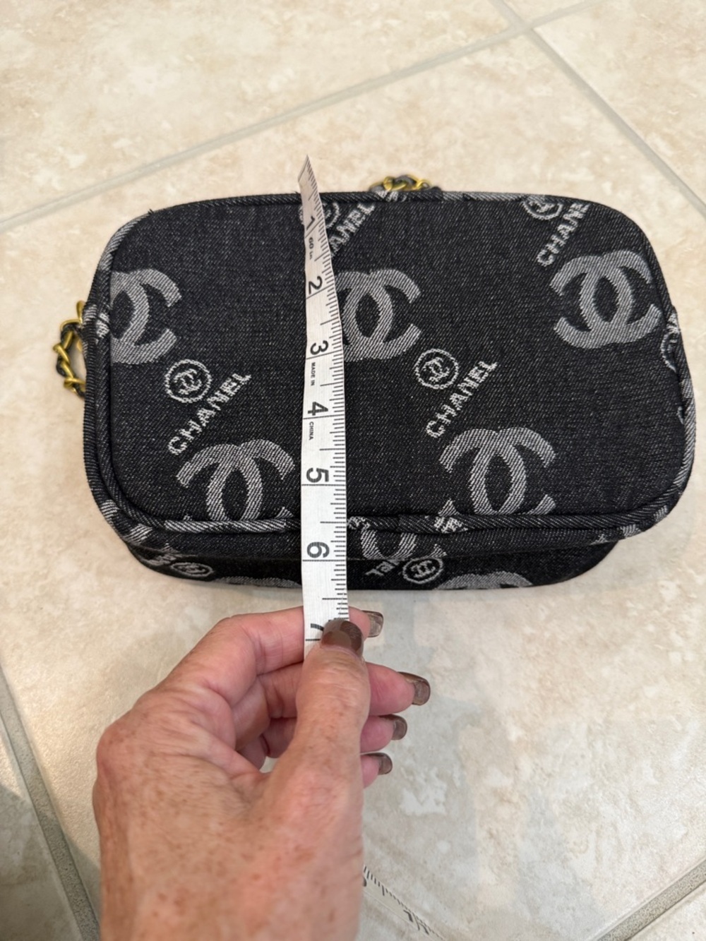 Chanel GWP Black Denim Crossbody Bag brass hardware - Picture 7 of 12
